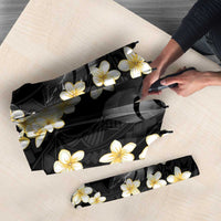 Black Tropical Hawaii Umbrella Seamless Monstera Plumeria Hawaiian Pattern - Polynesian Pride