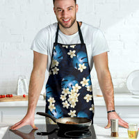 Blue Tropical Hawaii Apron Seamless Monstera Plumeria Hawaiian Pattern - Polynesian Pride