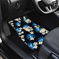 Blue Tropical Hawaii Car Mats Seamless Monstera Plumeria Hawaiian Pattern - Polynesian Pride