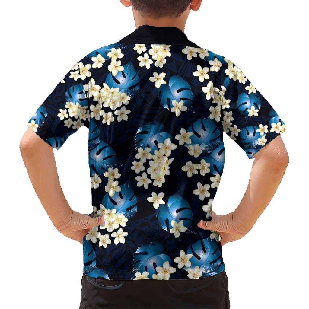 Blue Tropical Hawaii Family Matching Puletasi and Hawaiian Shirt Seamless Monstera Plumeria Hawaiian Pattern LT14 - Polynesian Pride
