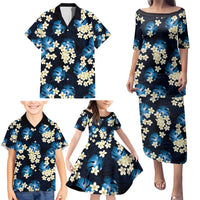 Blue Tropical Hawaii Family Matching Puletasi and Hawaiian Shirt Seamless Monstera Plumeria Hawaiian Pattern LT14 - Polynesian Pride