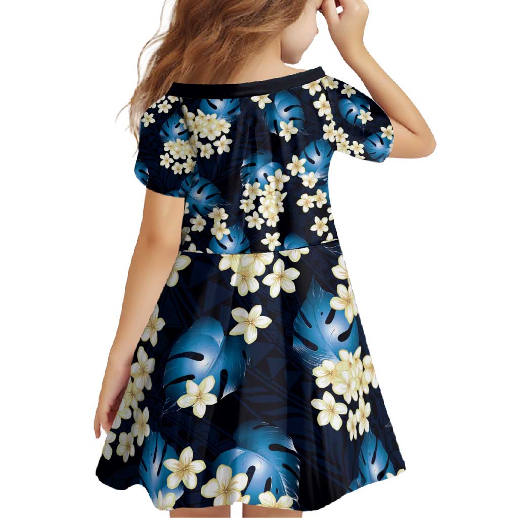 Blue Tropical Hawaii Family Matching Tank Maxi Dress and Hawaiian Shirt Seamless Monstera Plumeria Hawaiian Pattern - Polynesian Pride