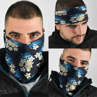 Blue Tropical Hawaii Neck Gaiter Seamless Monstera Plumeria Hawaiian Pattern LT14 - Polynesian Pride