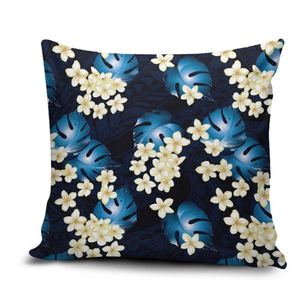 Blue Tropical Hawaii Pillow Cover Seamless Monstera Plumeria Hawaiian Pattern LT14 Blue - Polynesian Pride