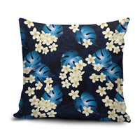 Blue Tropical Hawaii Pillow Cover Seamless Monstera Plumeria Hawaiian Pattern LT14 Blue - Polynesian Pride