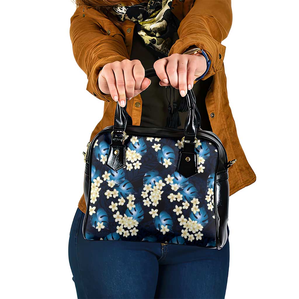 Blue Tropical Hawaii Shoulder Handbag Seamless Monstera Plumeria Hawaiian Pattern LT14 One Size Blue - Polynesian Pride