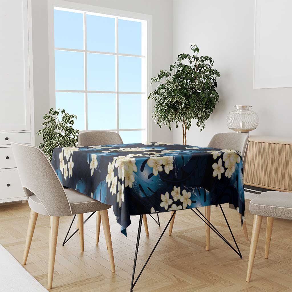 Blue Tropical Hawaii Tablecloth Seamless Monstera Plumeria Hawaiian Pattern LT14 - Polynesian Pride