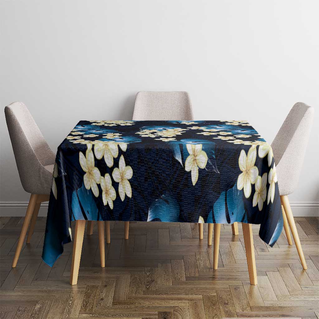 Blue Tropical Hawaii Tablecloth Seamless Monstera Plumeria Hawaiian Pattern LT14 - Polynesian Pride