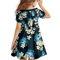 Dark Cyan Tropical Hawaii Family Matching Off Shoulder Maxi Dress and Hawaiian Shirt Seamless Monstera Plumeria Hawaiian Pattern - Polynesian Pride