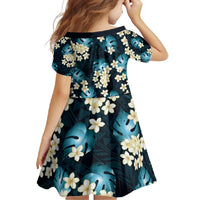 Dark Cyan Tropical Hawaii Family Matching Summer Maxi Dress and Hawaiian Shirt Seamless Monstera Plumeria Hawaiian Pattern - Polynesian Pride