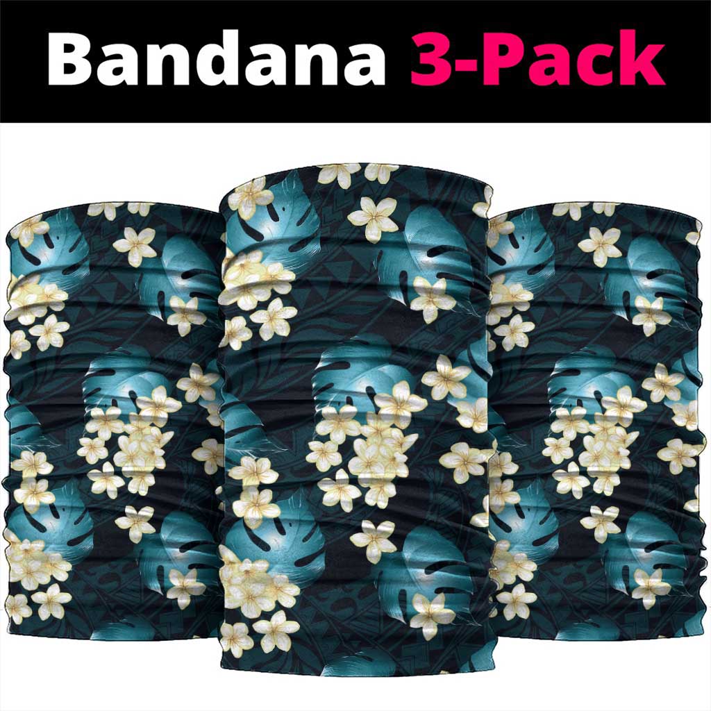 Dark Cyan Tropical Hawaii Neck Gaiter Seamless Monstera Plumeria Hawaiian Pattern LT14 package One Size: 25*50cm Dark Cyan - Polynesian Pride