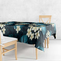 Dark Cyan Tropical Hawaii Tablecloth Seamless Monstera Plumeria Hawaiian Pattern LT14 - Polynesian Pride