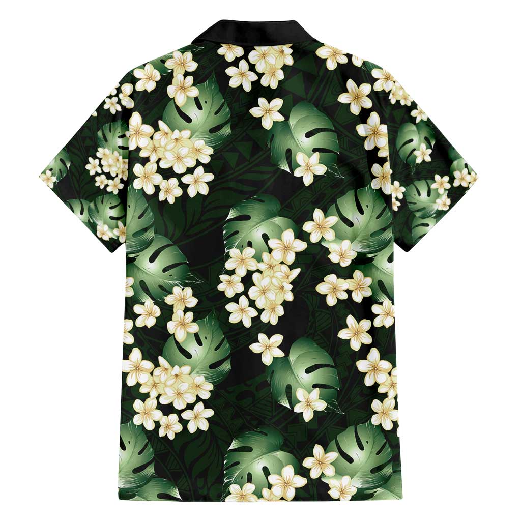 Green Tropical Hawaii Family Matching Puletasi and Hawaiian Shirt Seamless Monstera Plumeria Hawaiian Pattern LT14 - Polynesian Pride