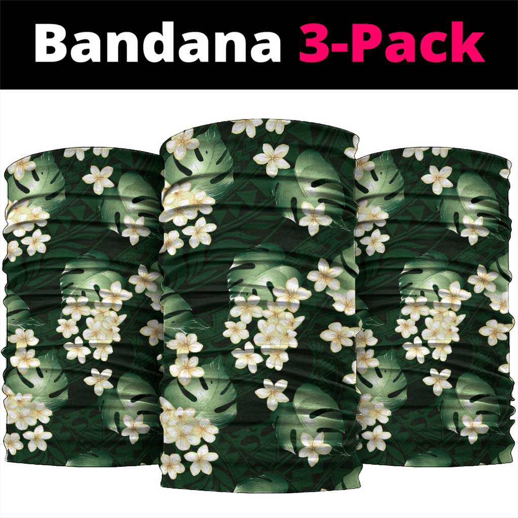 Green Tropical Hawaii Neck Gaiter Seamless Monstera Plumeria Hawaiian Pattern LT14 package One Size: 25*50cm Green - Polynesian Pride