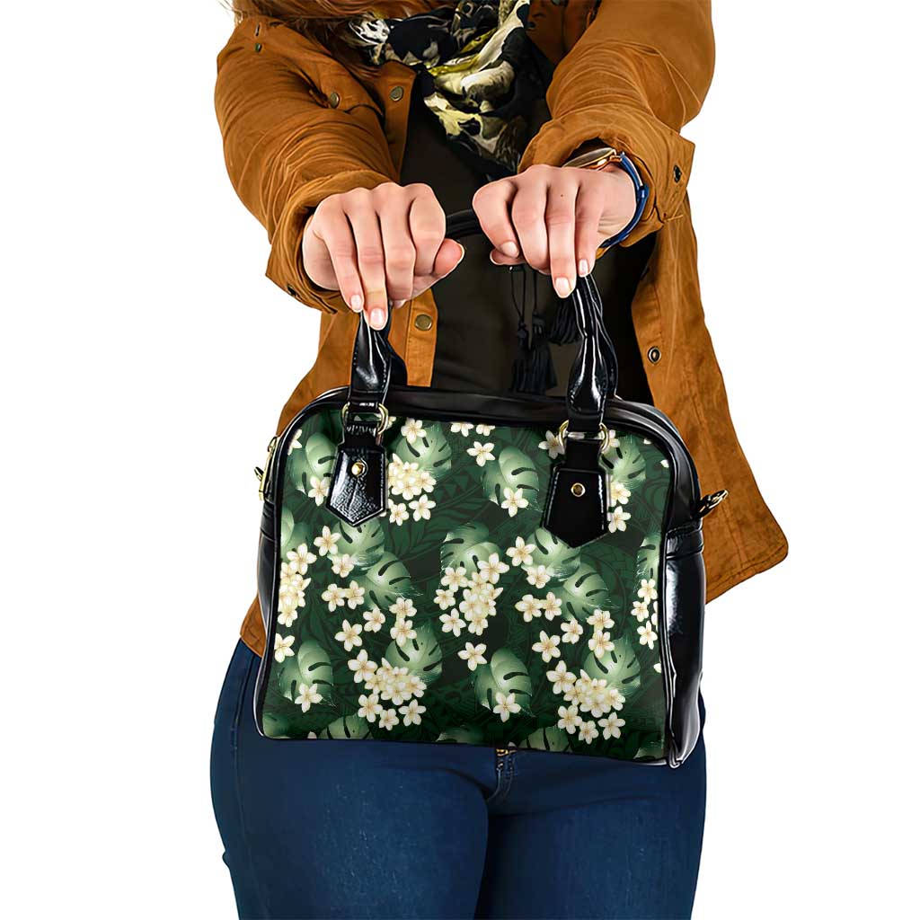 Green Tropical Hawaii Shoulder Handbag Seamless Monstera Plumeria Hawaiian Pattern LT14 One Size Green - Polynesian Pride