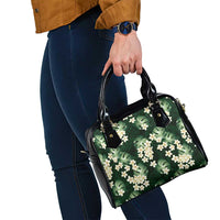 Green Tropical Hawaii Shoulder Handbag Seamless Monstera Plumeria Hawaiian Pattern LT14 - Polynesian Pride