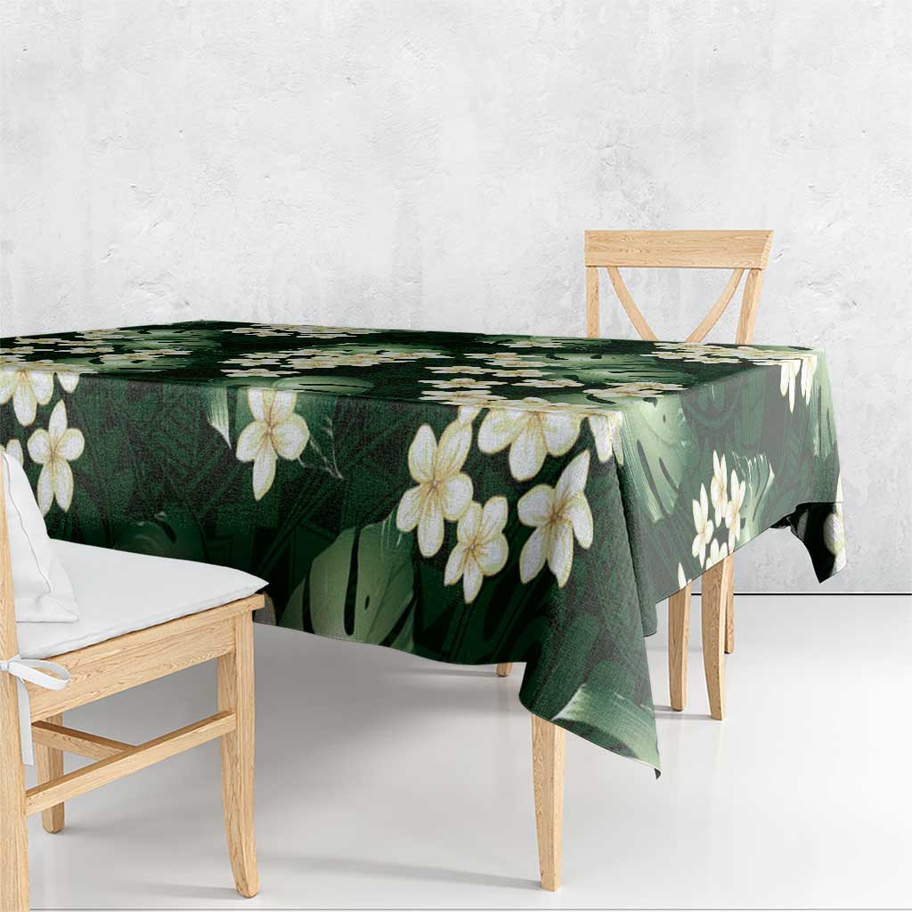Green Tropical Hawaii Tablecloth Seamless Monstera Plumeria Hawaiian Pattern LT14 - Polynesian Pride