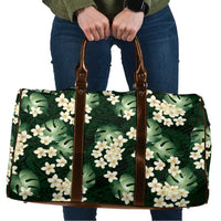 Green Tropical Hawaii Travel Bag Seamless Monstera Plumeria Hawaiian Pattern - Polynesian Pride