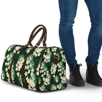 Green Tropical Hawaii Travel Bag Seamless Monstera Plumeria Hawaiian Pattern - Polynesian Pride