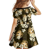 Gold Tropical Hawaii Family Matching Summer Maxi Dress and Hawaiian Shirt Seamless Monstera Plumeria Hawaiian Pattern - Polynesian Pride