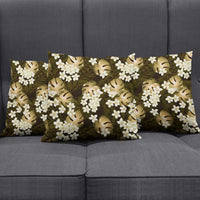 Gold Tropical Hawaii Pillow Cover Seamless Monstera Plumeria Hawaiian Pattern LT14 - Polynesian Pride