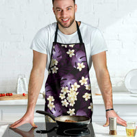 Purple Tropical Hawaii Apron Seamless Monstera Plumeria Hawaiian Pattern - Polynesian Pride