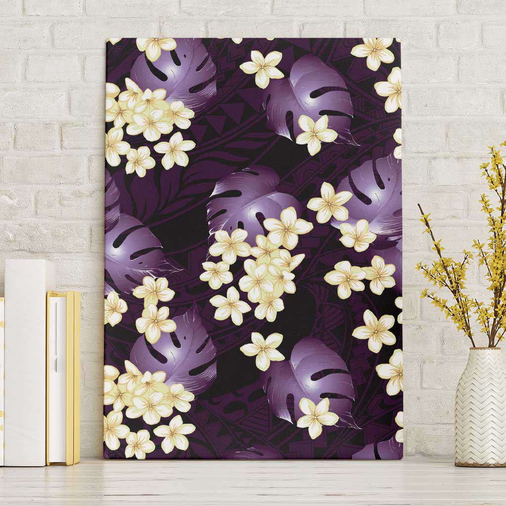 Purple Tropical Hawaii Canvas Wall Art Seamless Monstera Plumeria Hawaiian Pattern LT14 Without Frame Purple - Polynesian Pride