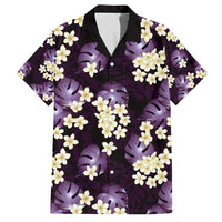 Purple Tropical Hawaii Family Matching Short Sleeve Bodycon Dress and Hawaiian Shirt Seamless Monstera Plumeria Hawaiian Pattern - Polynesian Pride