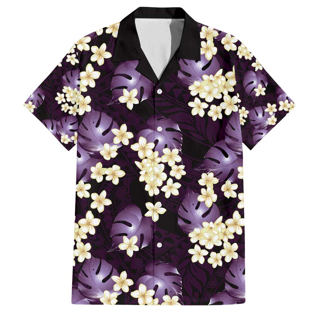 Purple Tropical Hawaii Family Matching Summer Maxi Dress and Hawaiian Shirt Seamless Monstera Plumeria Hawaiian Pattern - Polynesian Pride