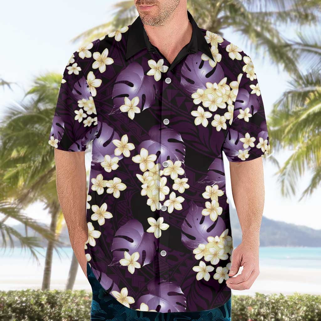 Purple Tropical Hawaii Hawaiian Shirt Seamless Monstera Plumeria Hawaiian Pattern - Polynesian Pride