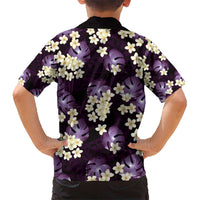 Purple Tropical Hawaii Kid Hawaiian Shirt Seamless Monstera Plumeria Hawaiian Pattern - Polynesian Pride
