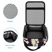 Purple Tropical Hawaii Lunch Bag Seamless Monstera Plumeria Hawaiian Pattern