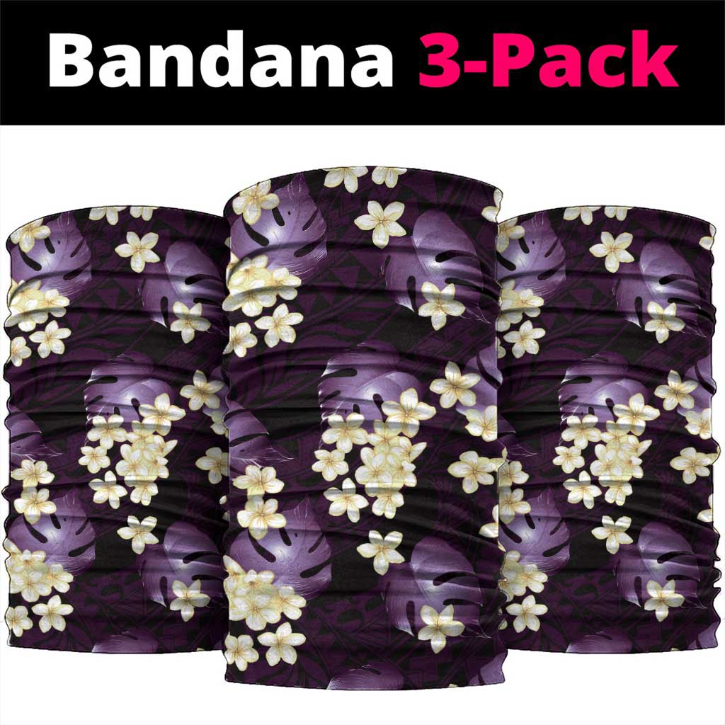 Purple Tropical Hawaii Neck Gaiter Seamless Monstera Plumeria Hawaiian Pattern LT14 package One Size: 25*50cm Purple - Polynesian Pride