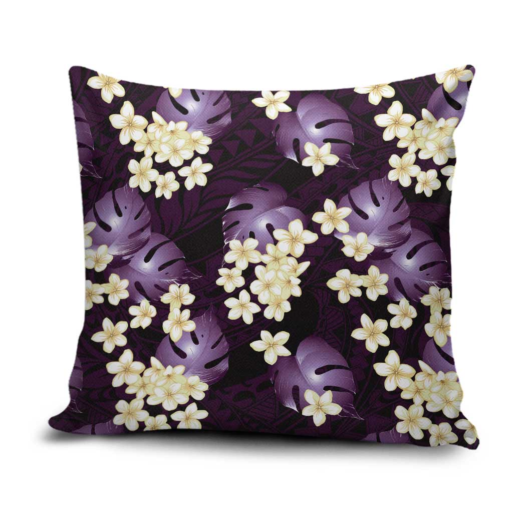 Purple Tropical Hawaii Pillow Cover Seamless Monstera Plumeria Hawaiian Pattern LT14 Purple - Polynesian Pride