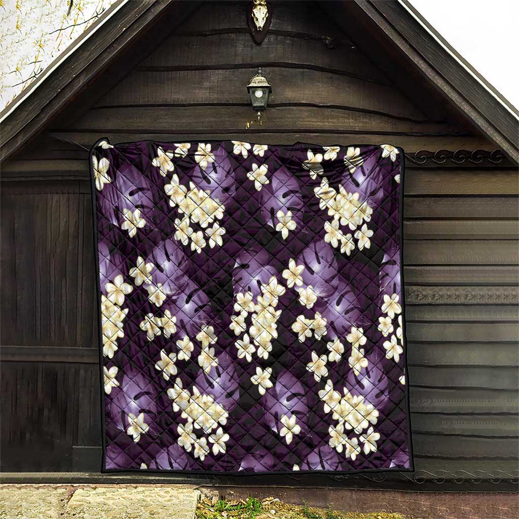 Purple Tropical Hawaii Quilt Seamless Monstera Plumeria Hawaiian Pattern - Polynesian Pride