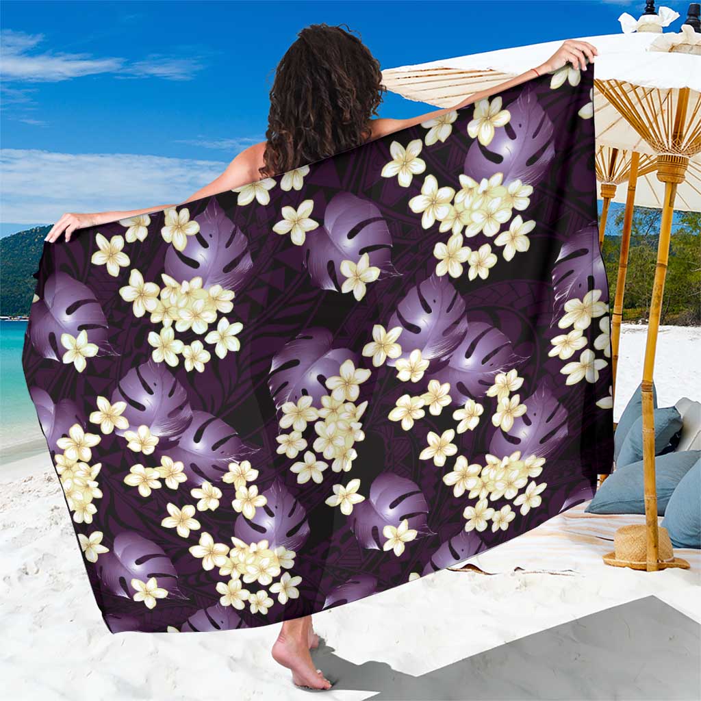 Purple Tropical Hawaii Sarong Seamless Monstera Plumeria Hawaiian Pattern - Polynesian Pride