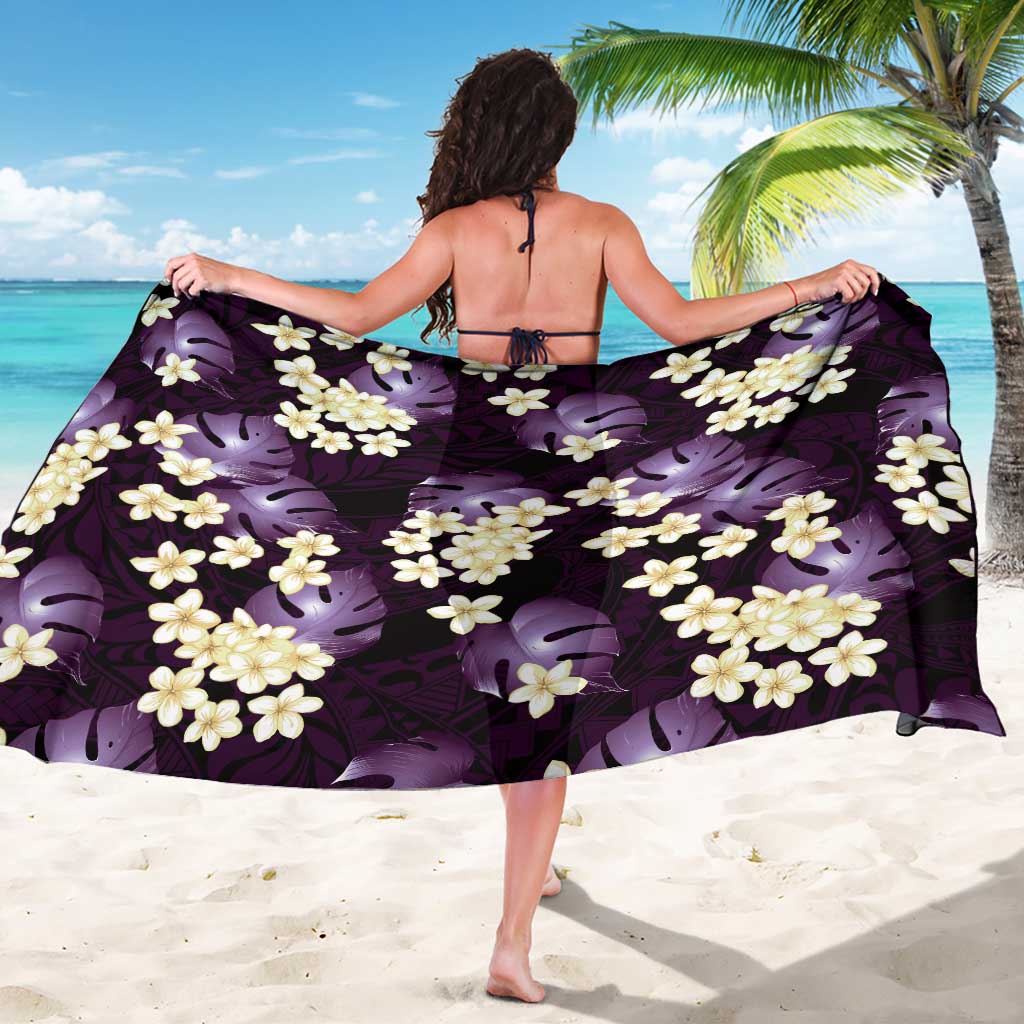 Purple Tropical Hawaii Sarong Seamless Monstera Plumeria Hawaiian Pattern - Polynesian Pride