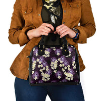 Purple Tropical Hawaii Shoulder Handbag Seamless Monstera Plumeria Hawaiian Pattern LT14 - Polynesian Pride