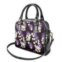 Purple Tropical Hawaii Shoulder Handbag Seamless Monstera Plumeria Hawaiian Pattern LT14 - Polynesian Pride