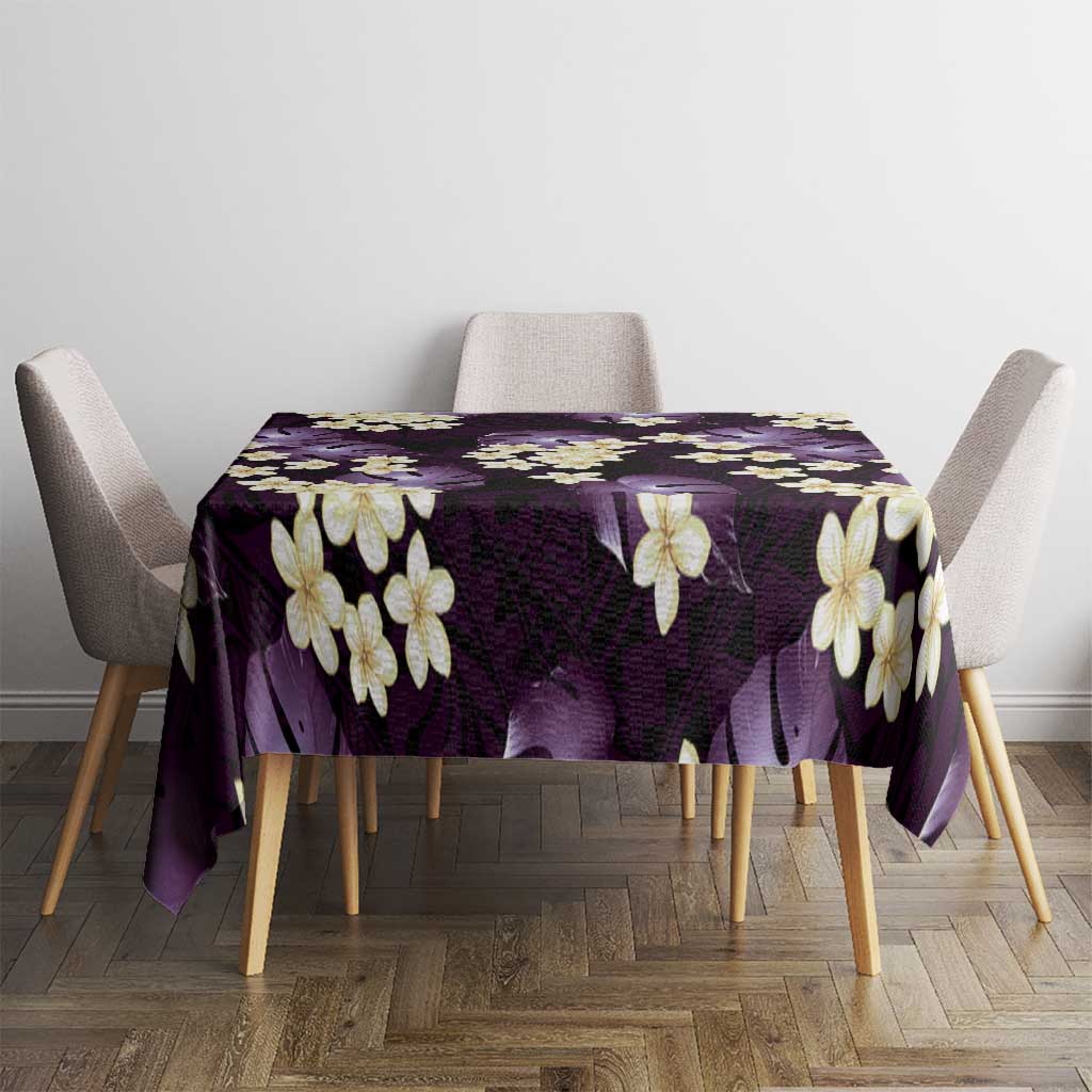 Purple Tropical Hawaii Tablecloth Seamless Monstera Plumeria Hawaiian Pattern LT14 - Polynesian Pride