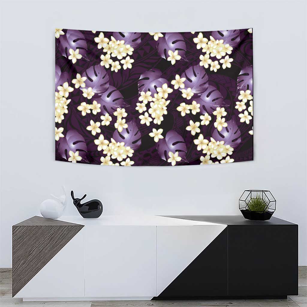 Purple Tropical Hawaii Tapestry Seamless Monstera Plumeria Hawaiian Pattern LT14 - Polynesian Pride