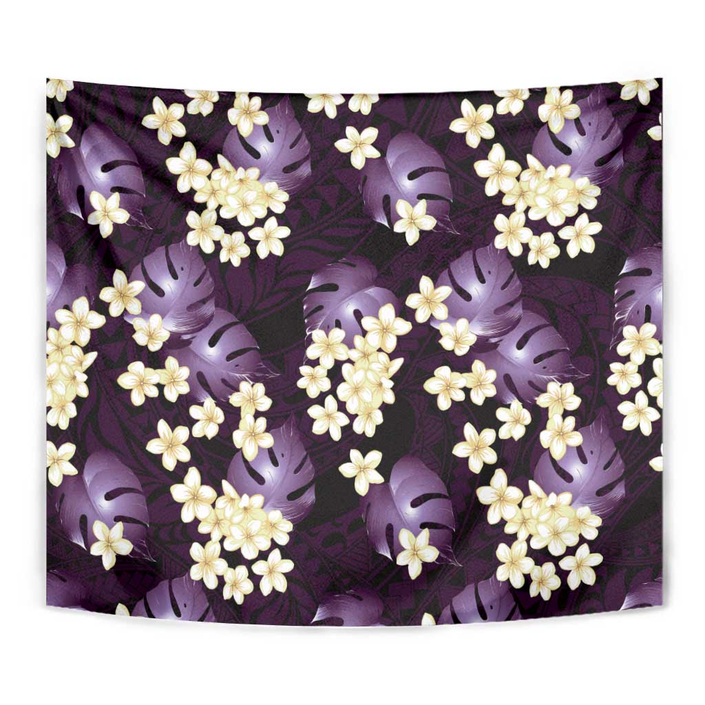 Purple Tropical Hawaii Tapestry Seamless Monstera Plumeria Hawaiian Pattern LT14 - Polynesian Pride