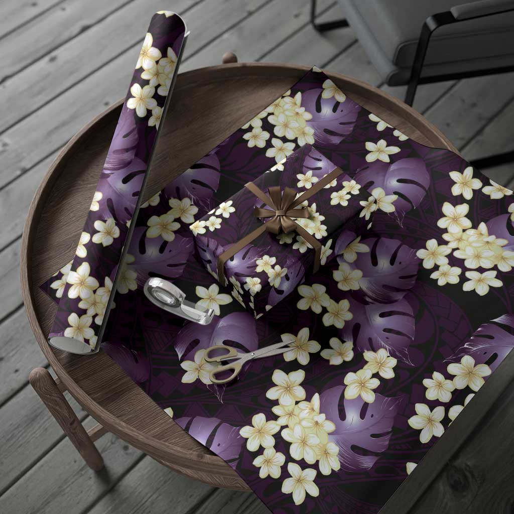 Purple Tropical Hawaii Wrapping Paper Seamless Monstera Plumeria Hawaiian Pattern - Polynesian Pride