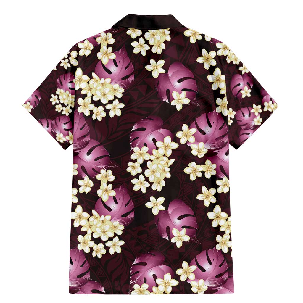 Pink Tropical Hawaii Family Matching Mermaid Dress and Hawaiian Shirt Seamless Monstera Plumeria Hawaiian Pattern - Polynesian Pride