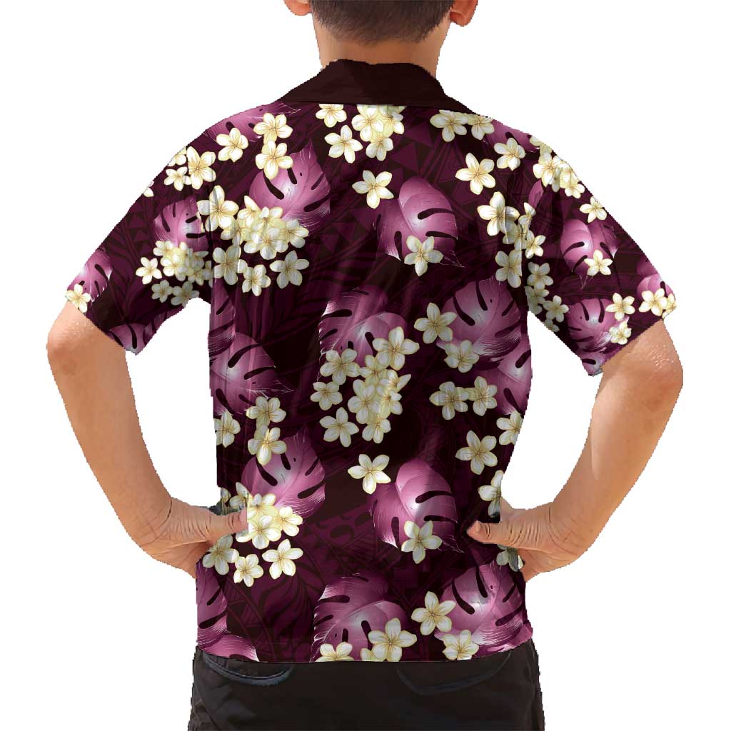 Pink Tropical Hawaii Family Matching Puletasi and Hawaiian Shirt Seamless Monstera Plumeria Hawaiian Pattern LT14 - Polynesian Pride