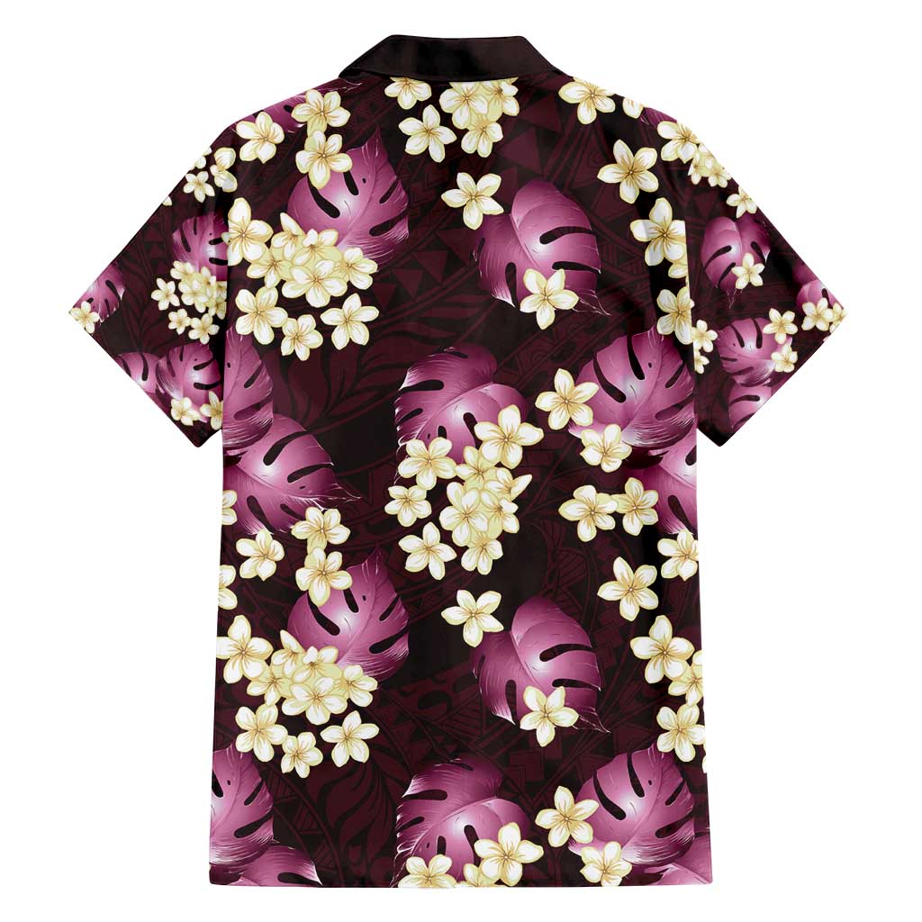 Pink Tropical Hawaii Family Matching Puletasi and Hawaiian Shirt Seamless Monstera Plumeria Hawaiian Pattern LT14 - Polynesian Pride