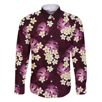 Pink Tropical Hawaii Family Matching Summer Maxi Dress and Hawaiian Shirt Seamless Monstera Plumeria Hawaiian Pattern - Polynesian Pride