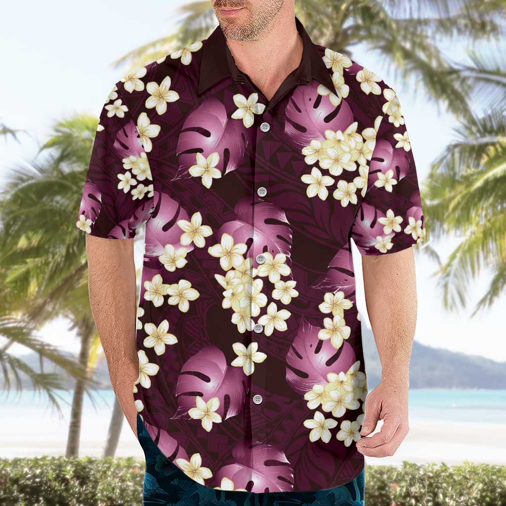 Pink Tropical Hawaii Hawaiian Shirt Seamless Monstera Plumeria Hawaiian Pattern - Polynesian Pride