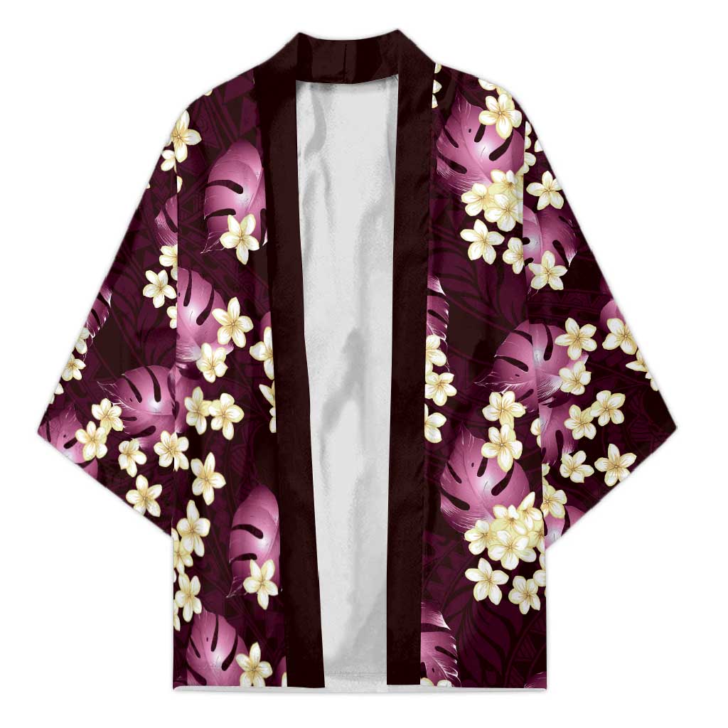 Pink Tropical Hawaii Kimono Seamless Monstera Plumeria Hawaiian Pattern LT14 Unisex Pink - Polynesian Pride