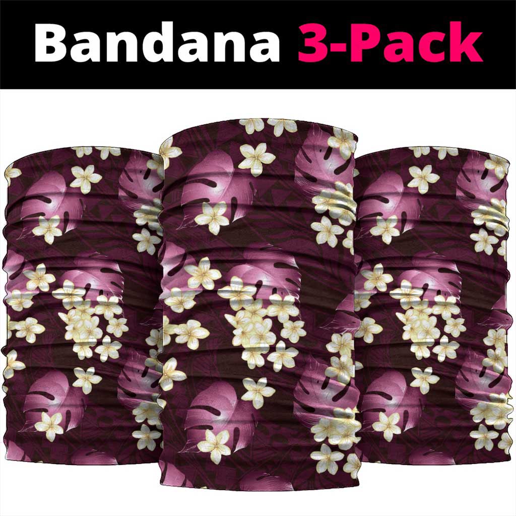 Pink Tropical Hawaii Neck Gaiter Seamless Monstera Plumeria Hawaiian Pattern LT14 package One Size: 25*50cm Pink - Polynesian Pride